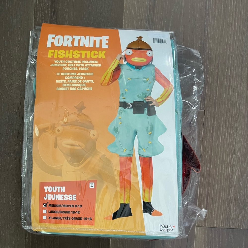 InSpirits Fortnite fish stick costume. NWT med 8-10 - Picture 2 of 3